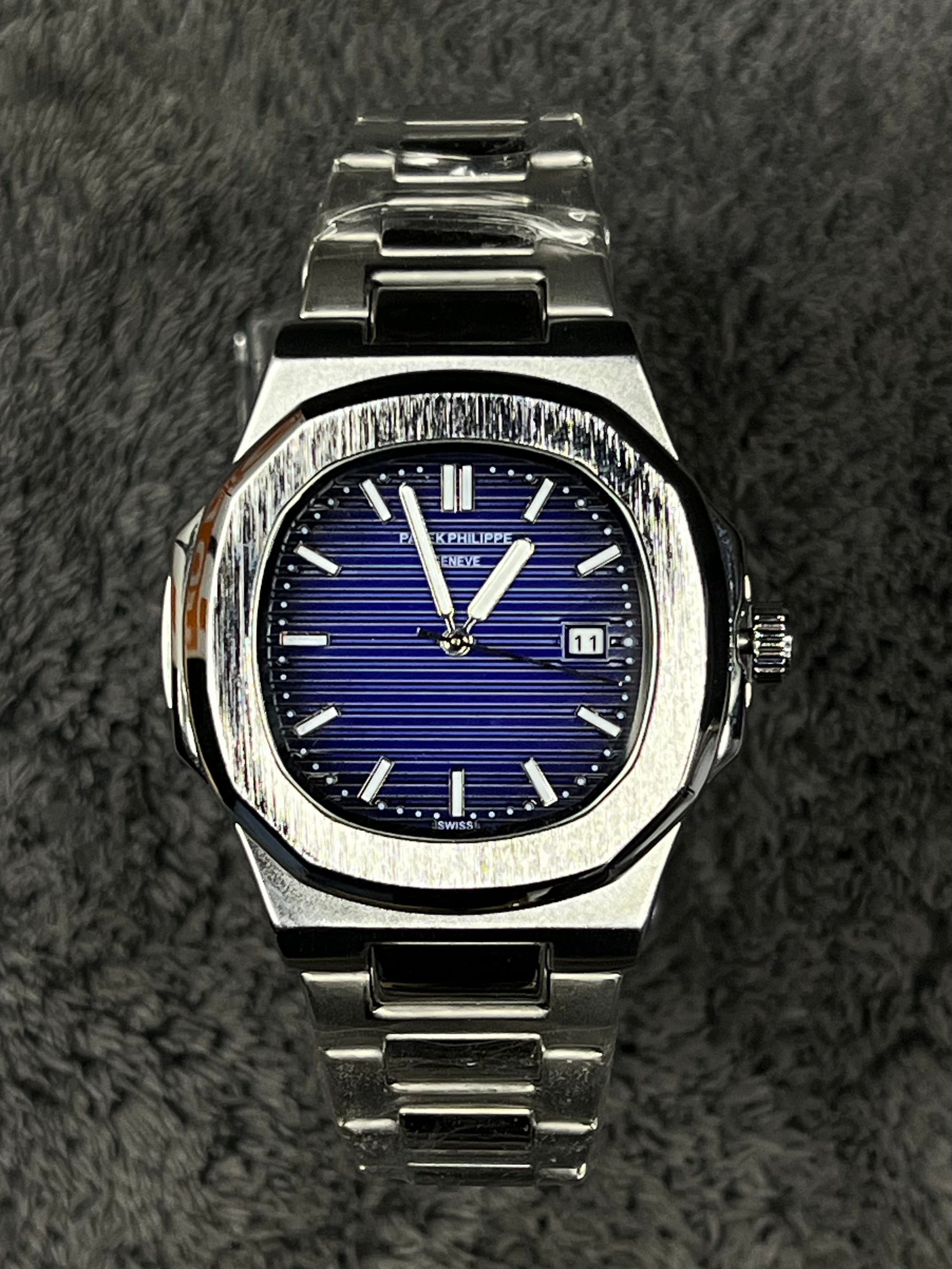 Patek Philip Luxury Watch – Silver Blue