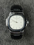 Patek Philip Luxury Watch – Leather Black and White (Buckle Lock)