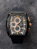 NF Luxury Chronograph Watch – Black & Rose Gold Rubber Strap