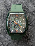 NF Luxury Chronograph Watch – Green & Black Rubber Strap