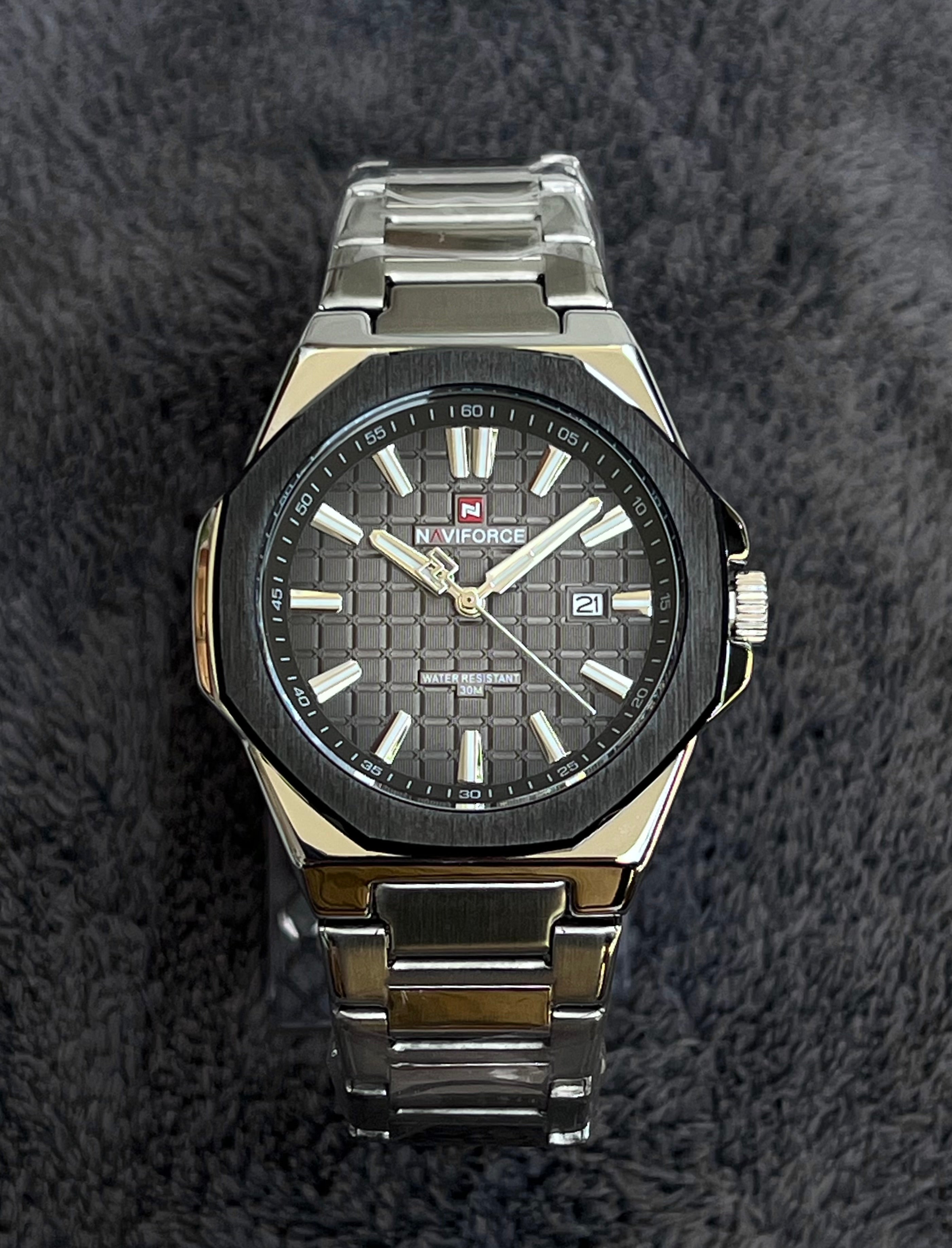NF Classic Luxury Chain Watch – Silver Black