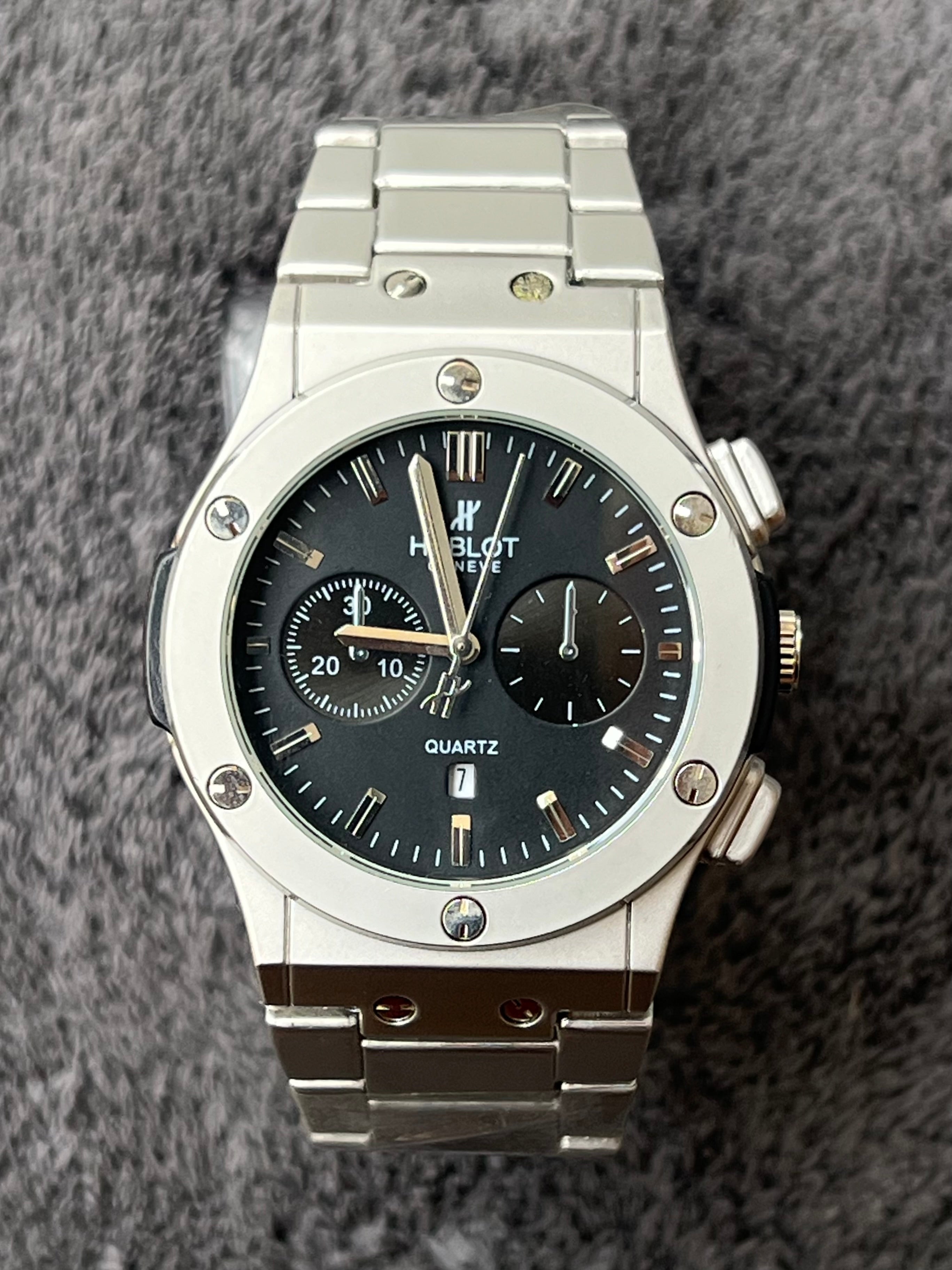 Hublt Geneve Chain Watch – Silver Black