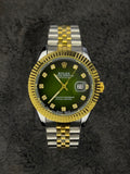 RLX DATEJUST MEN'S WATCH – TWO TONE GOLD & SILVER | GREEN DIAL