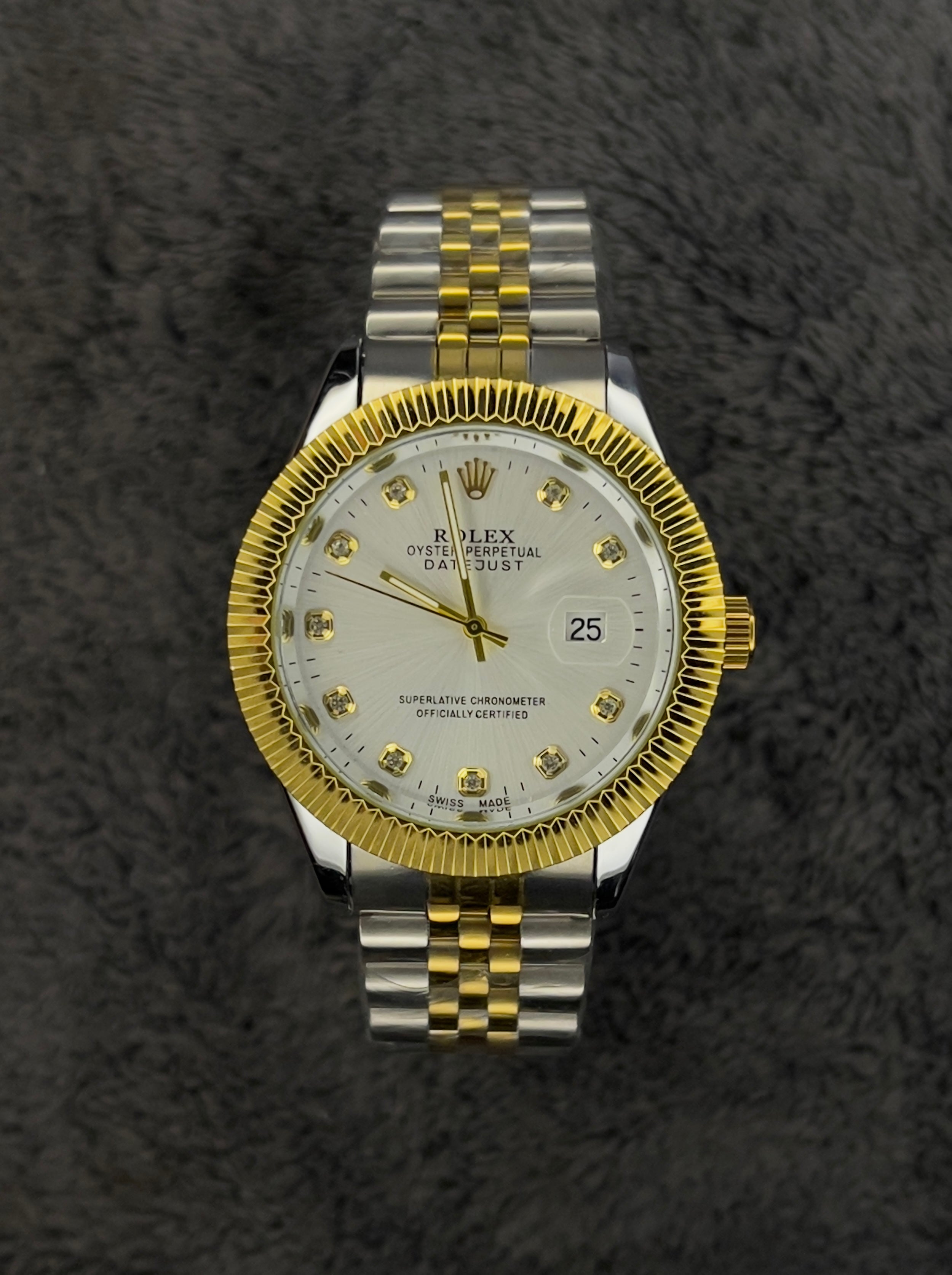 RLX DATEJUST MEN'S WATCH – TWO TONE GOLD & SILVER | SILVER DIAL